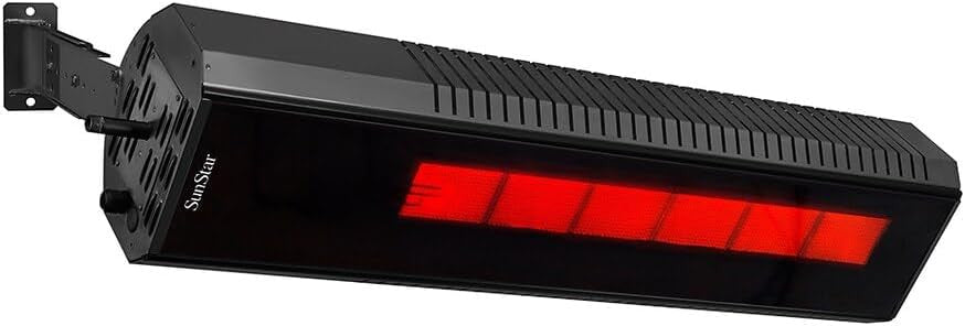 Sunstar SGL Series 48" Two-stage 50,000 Btu Natural Gas Infrared Patio Heater With Adjustable Mounting Kit And Wireless Remote Control