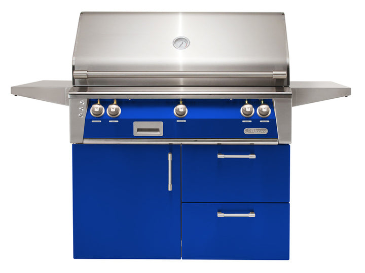 Alfresco - 42" ALXE Luxury Grill - Deluxe Cart - Ultramarine Blue