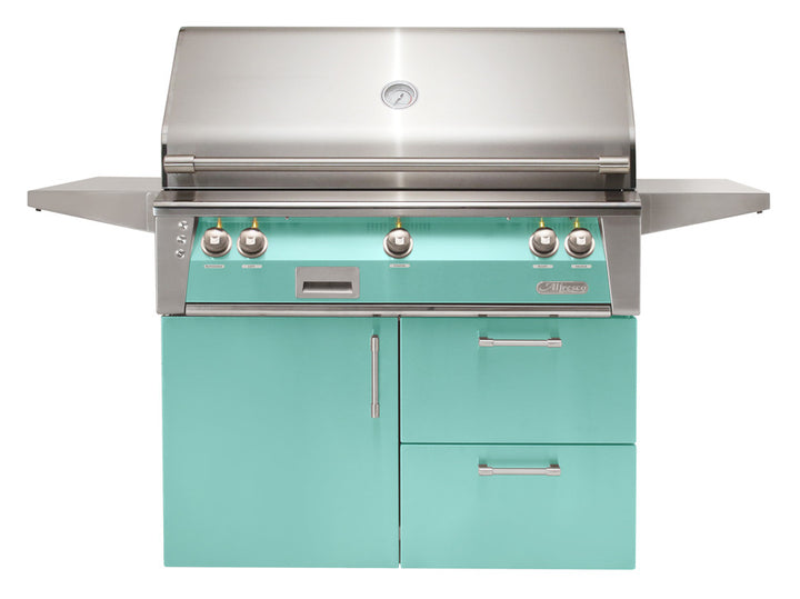 Alfresco - 42" ALXE Luxury Grill - Deluxe Cart - Light Green