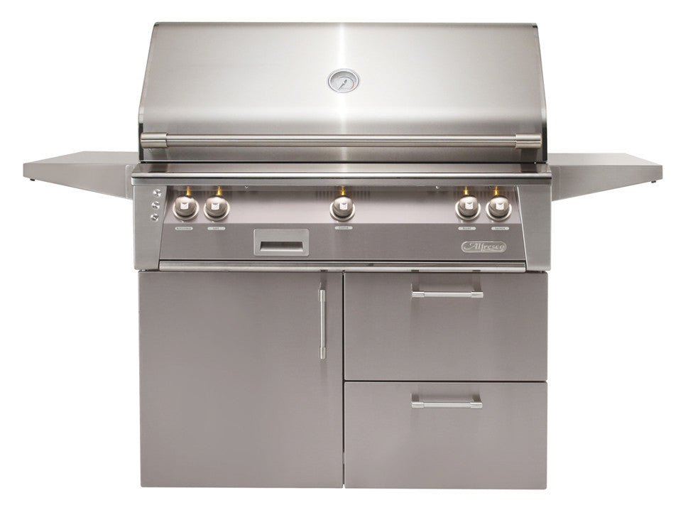 Alfresco - 42" ALXE Luxury Grill - Deluxe Cart - Signal Grey