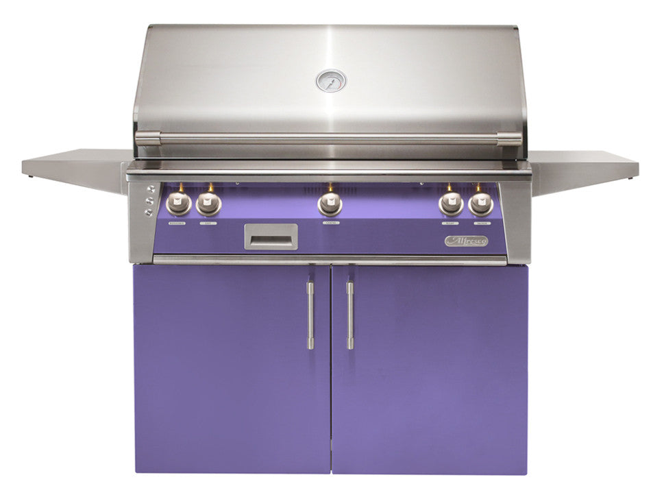 Alfresco - 42" ALXE Luxury Grill On Cart - Freestanding - Blue Lilac
