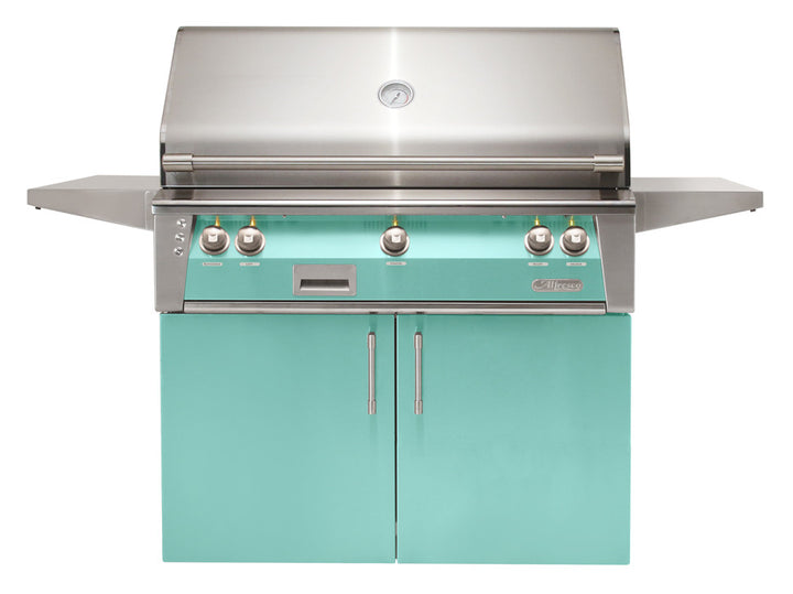 Alfresco - 42" ALXE Luxury Grill On Cart - Freestanding - Light Green