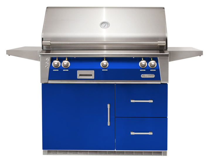 Alfresco - 42" ALXE Luxury Grill On Refrigerated Cart - Ultramarine Blue
