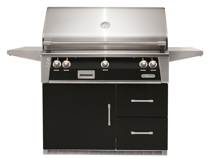 Alfresco - 42" ALXE Luxury Grill On Refrigerated Cart - Jet Black