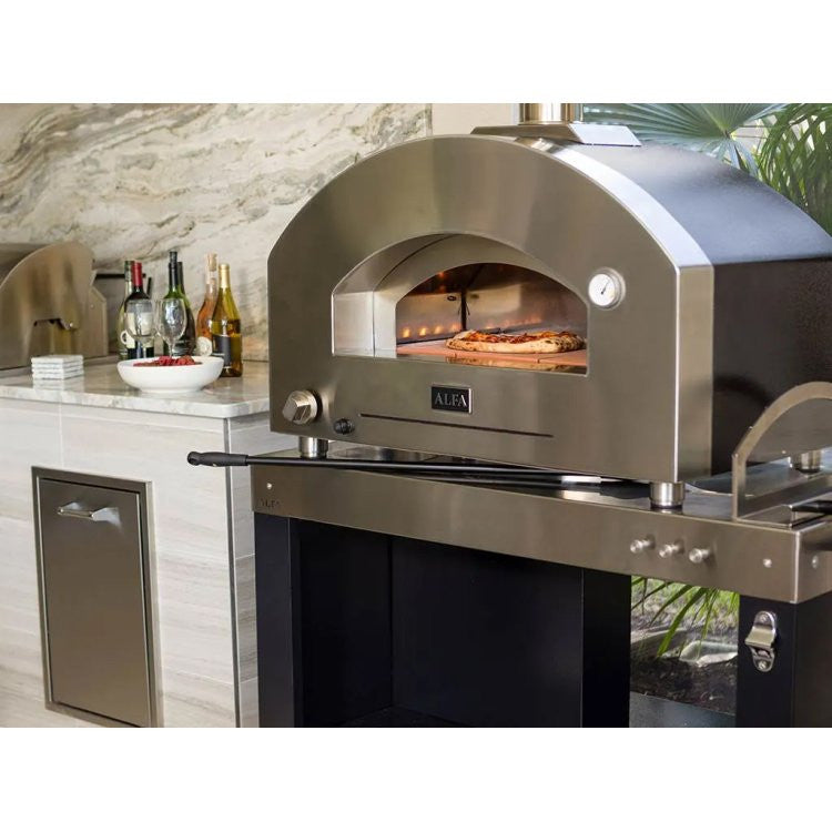 Alfa Pizza Oven - Futuro 2 Pizze Hybrid Gas-Fired In Silver Black - FXFT-2P-MSB-U