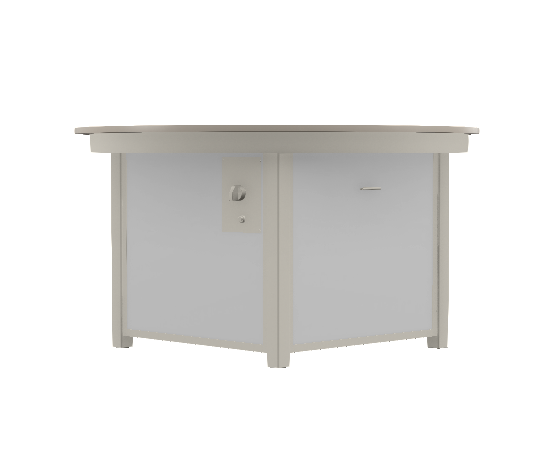 42" Round MGP Top Fire Table - All-Weather GFRC-Style Look in Marine-Grade Polymer, Electronic Ignition, Hidden Tank Drawer (NG or LP)