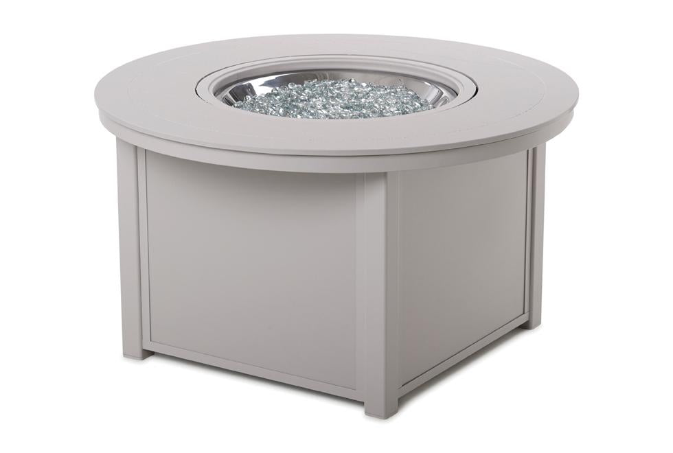 42" Round MGP Top Fire Table - All-Weather GFRC-Style Look in Marine-Grade Polymer, Electronic Ignition, Hidden Tank Drawer (NG or LP)
