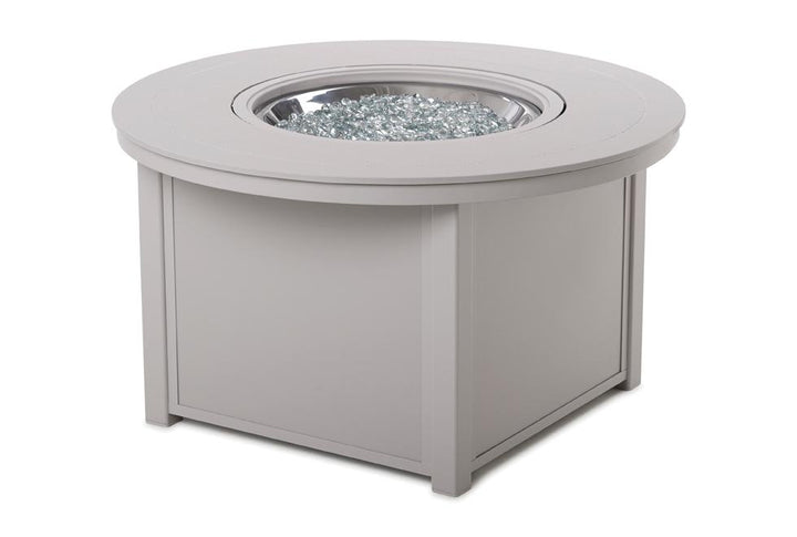 42" Round MGP Top Fire Table - All-Weather GFRC-Style Look in Marine-Grade Polymer, Electronic Ignition, Hidden Tank Drawer (NG or LP)