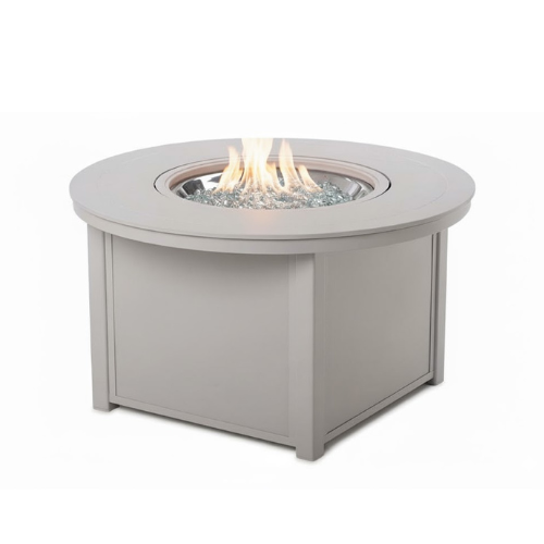 42" Round MGP Top Fire Table - All-Weather GFRC-Style Look in Marine-Grade Polymer, Electronic Ignition, Hidden Tank Drawer (NG or LP)