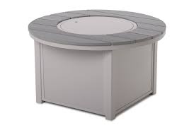 42″ Round Rustic Top Fire Table - Electronic Ignition, 60,000 BTU with Hidden Tank Drawer (NG or LP)