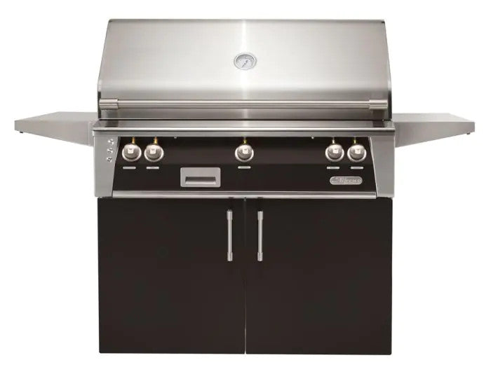 Alfresco ALXE 42-Inch Freestanding Gas Grill With Rotisserie - Propane - Jet Black-Matte