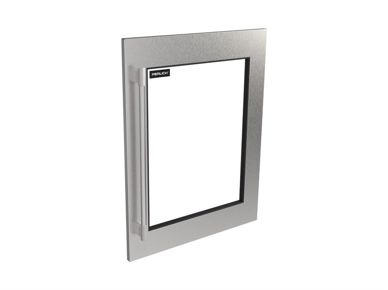 Perlick Luxe Stainless Steel Glass Door Panel with Knurled Handle – Reversible, No Lock