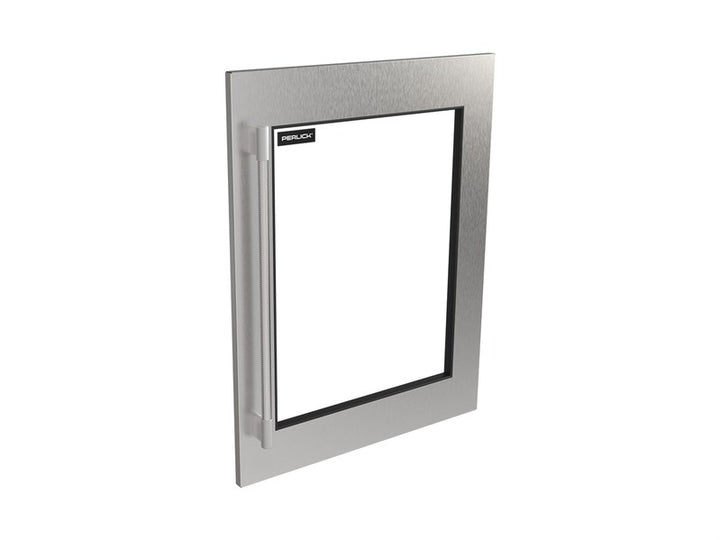 Perlick Luxe Stainless Steel Glass Door Panel with Knurled Handle – Reversible, No Lock
