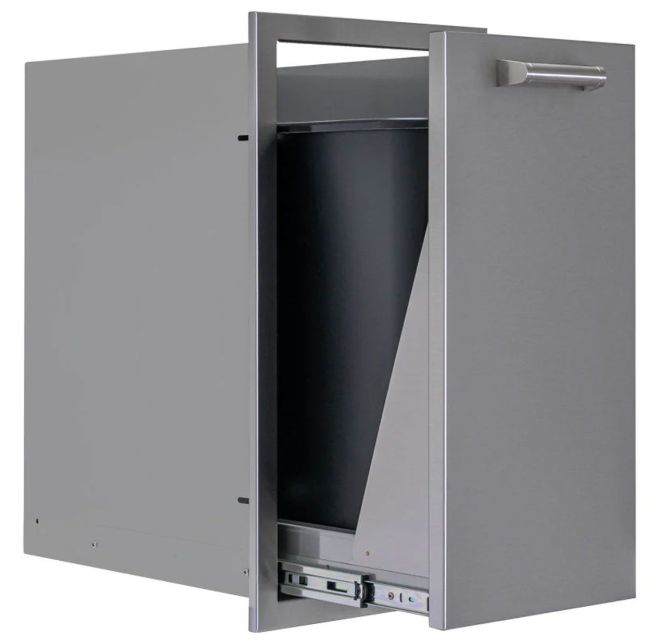 PGS AETD13H 13" Stainless Steel Rollout Trash Drawer for Outdoor Kitchens