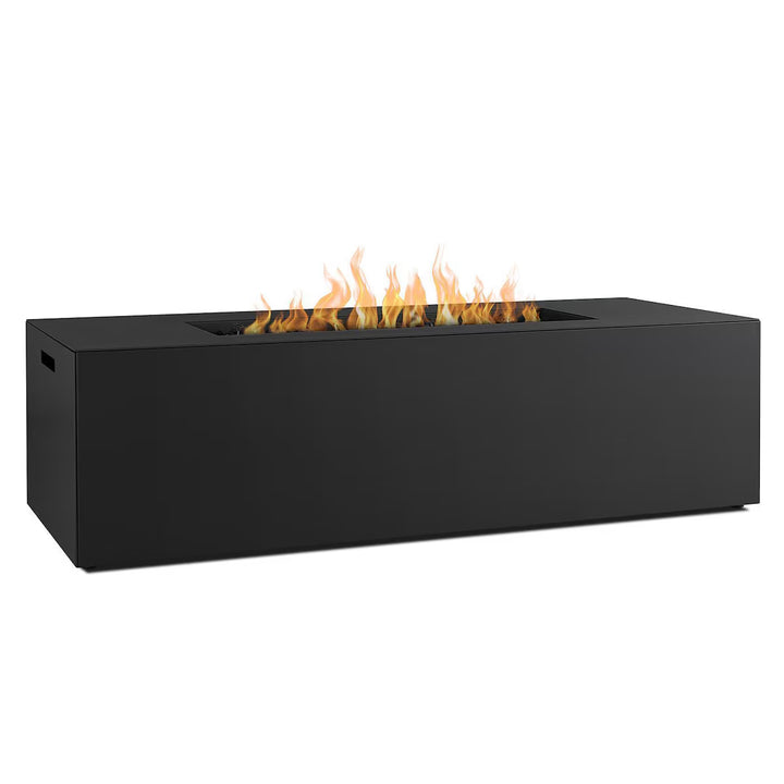 Real Flame 72-Inch Rectangular Aluminum Natural Gas Fire Pit Table – Charcoal
