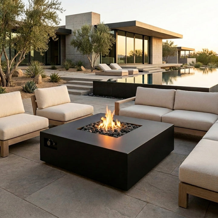 48" Square AON Fire Table with 180,000 BTU CROSSFIRE® Brass Burner