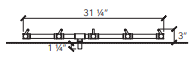 Crossfire 500K BTU Square Tree-Style Brass Burner - CFBST500 - Square Opening