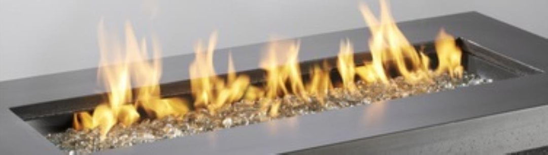 Outdoor Greatroom - 12" x 42" Linear Crystal Fire Plus Gas Burner