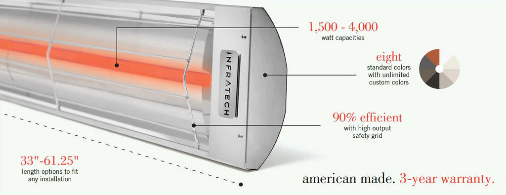 Infratech C4024MG Infrared Electric Patio Heater Stainless Steel Marine Grade