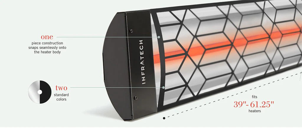 Infratech CD4024BL2 Dual Element Heater with Black Craftsman Motif