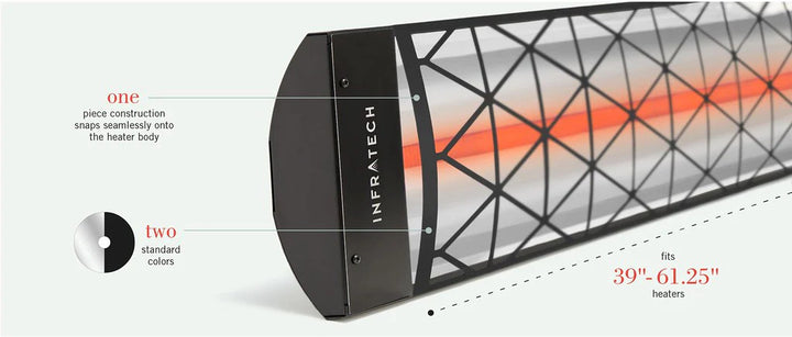 Infratech CD4024BL1 Dual Element Heater with Black Contemporary Motif