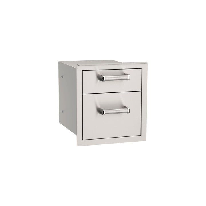 Fire Magic - 35” x 115” Contemporary Pre-Fab Grill Island Bundle with Double Drawer Cut-out - Custom BBQ Island