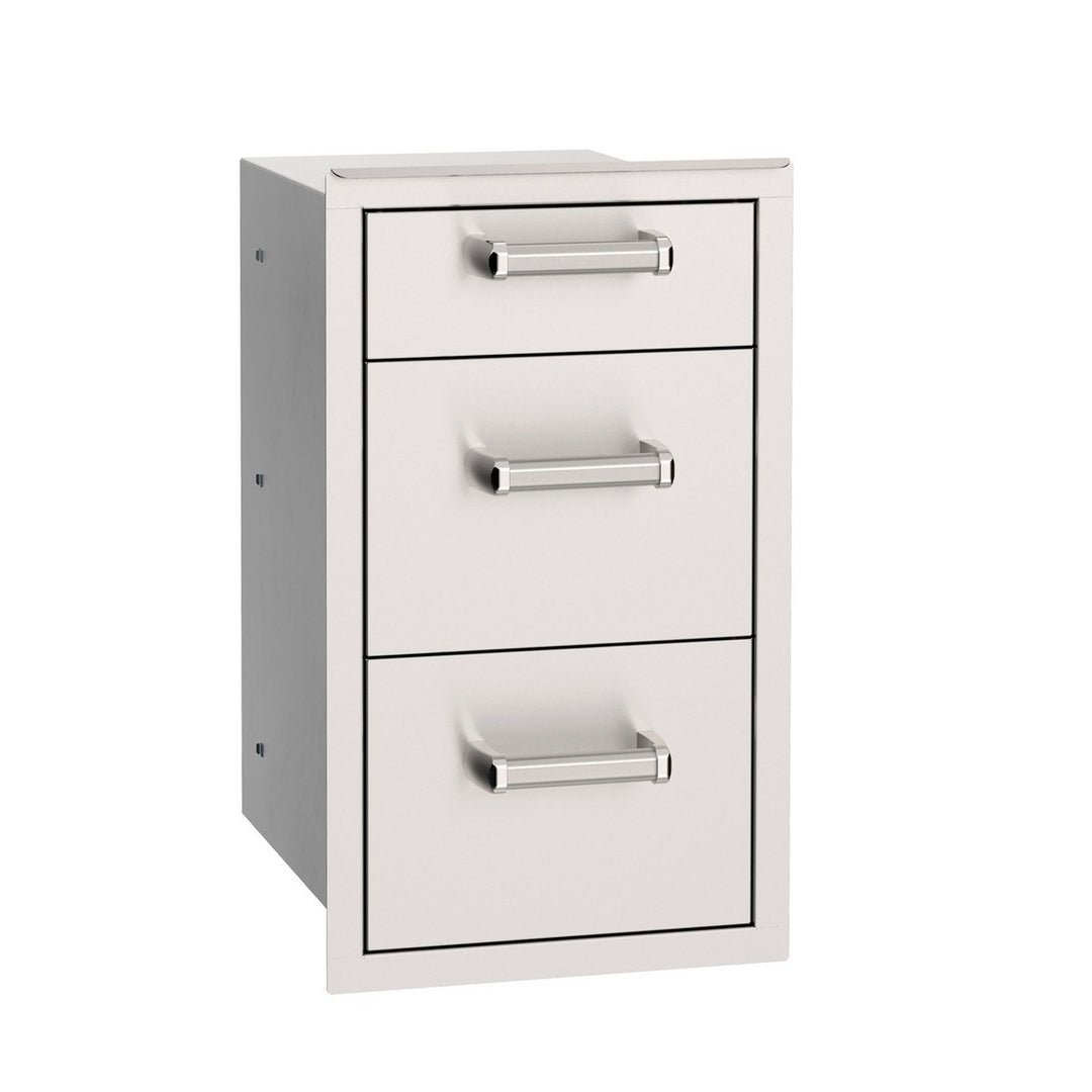 Fire Magic 53803SC 14½" Stainless Steel Flush-Mounted Triple Access Storage Drawer with Soft-Close