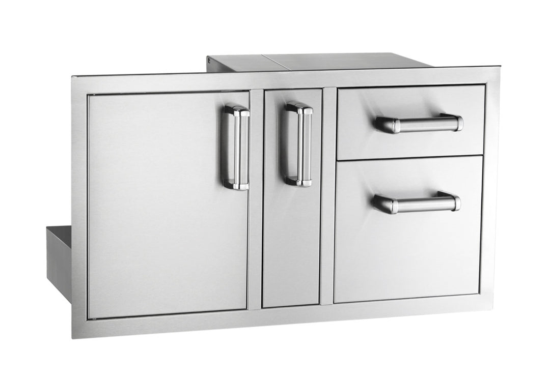 Fire Magic - Premium Flush, Soft Close | Access Door with Platter Storage & Double Drawer