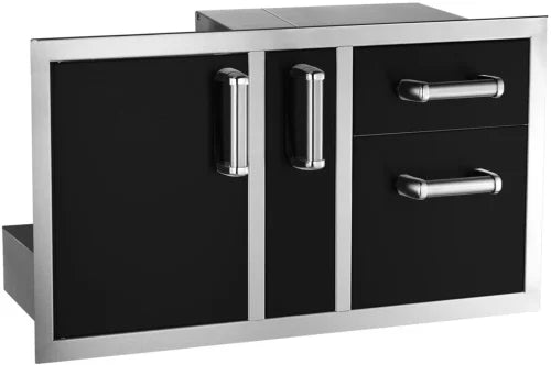 Fire Magic Echelon 53816BSC 36-1/2-Inch Black Access Door with Platter Storage & Double Drawer