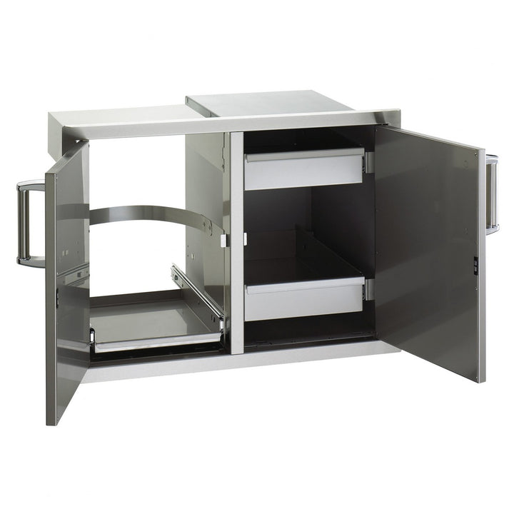 Fire Magic 53930SC-12 30½" Stainless Steel Flush-Mounted Double Doors with Trash Tray & Dual Drawers