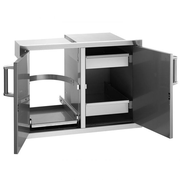 Fire Magic 53930SC-12 30½" Stainless Steel Flush-Mounted Double Doors with Trash Tray & Dual Drawers