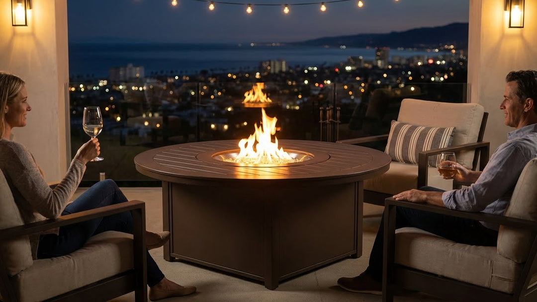 54″ Round MGP Top Fire Table - Electronic Ignition, 60,000 BTU with Hidden Tank Drawer (NG or LP)