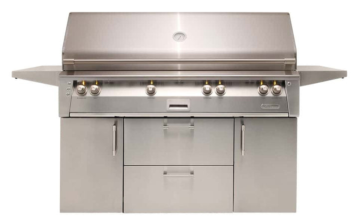 Alfresco - 56" ALXE Luxury Grill - On Cart - 3 Burner, Rotis, Smoker, SearZone™