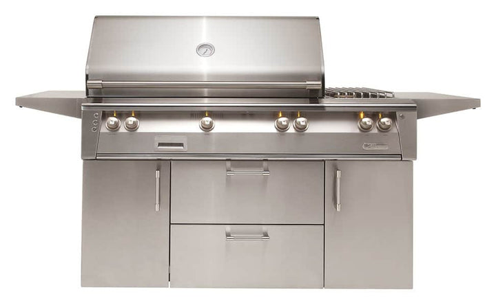 Alfresco - 56" ALXE Luxury Deluxe Grill On Cart - Freestanding