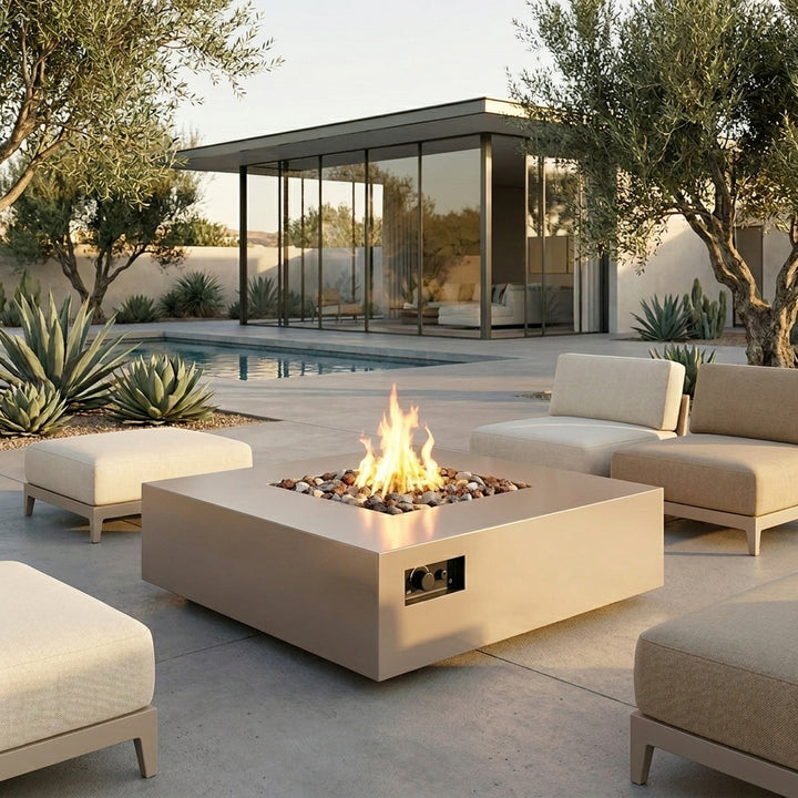 56" Square AON Fire Table with 280,000 BTU CROSSFIRE® Brass Burner