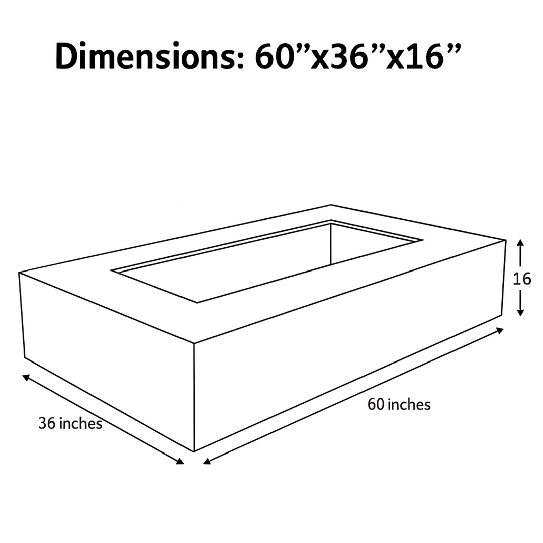 Concrete Cornhole Co. - 60x36 Rectangular Firepit