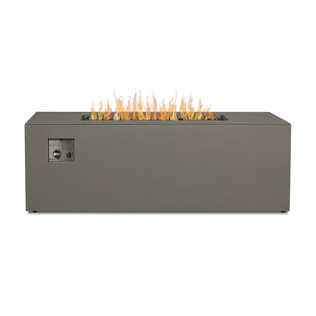 Covewood 58-Inch Rectangular Aluminum Natural Gas Fire Pit in Cloud Gray – Ships Propane with Conversion Kit