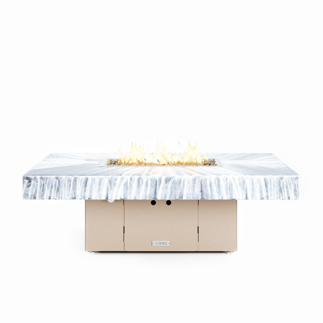 COOKE Santa Barbara Fire Pit Table 52" x 36" x 17" - Aluminum Top