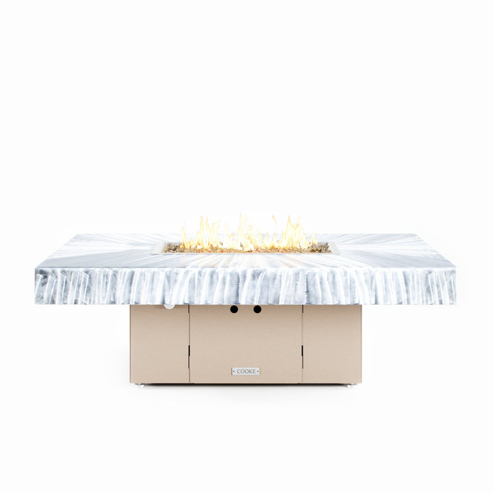 COOKE Santa Barbara Fire Pit Table 52" x 36" x 17" - Aluminum Top