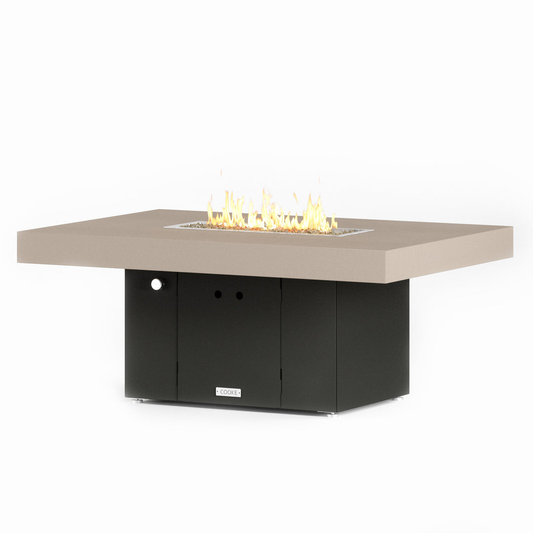 COOKE Santa Barbara Fire Pit Table 52" x 36" x 21" - Aluminum Top
