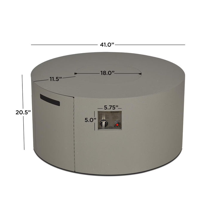 Covewood 41-Inch Round Aluminum Natural Gas Fire Pit in Cloud Gray – Ships Propane with Conversion Kit