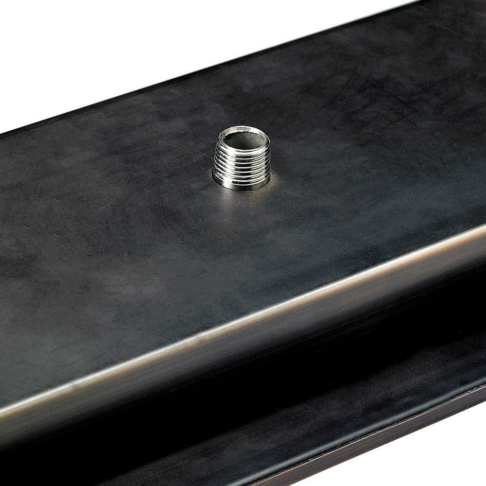 American Fire Glass Round Oil Rubbed Bronze Drop-in Pan with Burner - OB-RSP-25-ASBL