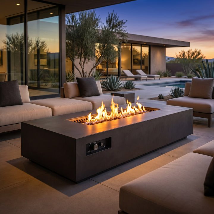 72” Rectangular AON Fire Table with 290,000 BTU CROSSFIRE® Brass Burner