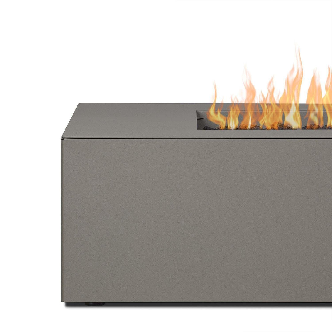 Covewood 58-Inch Low Profile Rectangular Aluminum Natural Gas Fire Pit Table in Cloud Gray (Ships Propane with Conversion Kit)