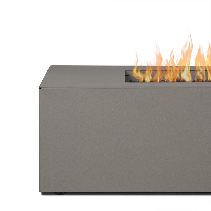 Covewood 58-Inch Low Profile Rectangular Aluminum Natural Gas Fire Pit Table in Cloud Gray (Ships Propane with Conversion Kit)
