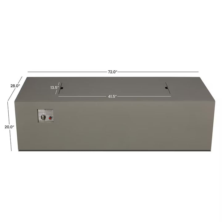 Real Flame 72-Inch Rectangular Aluminum Propane Fire Pit Table – Cloud Gray