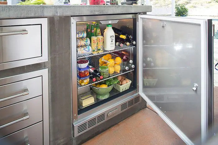 Alfresco 28-Inch 7.2 Cu. Ft. Outdoor Rated Compact Refrigerator & Kegerator - Raspberry Red-Gloss