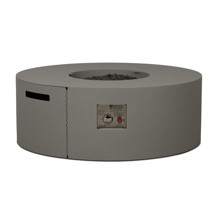 Covewood 41-Inch Round Aluminum Propane Fire Pit Table in Cloud Gray