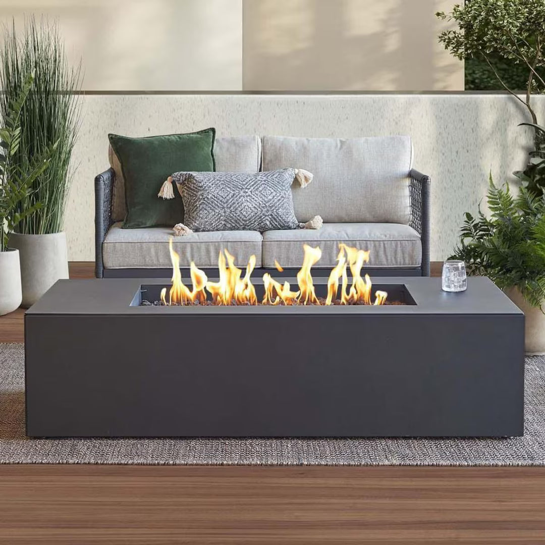 Real Flame 58" Low Profile Rectangular Aluminum Propane Fire Pit