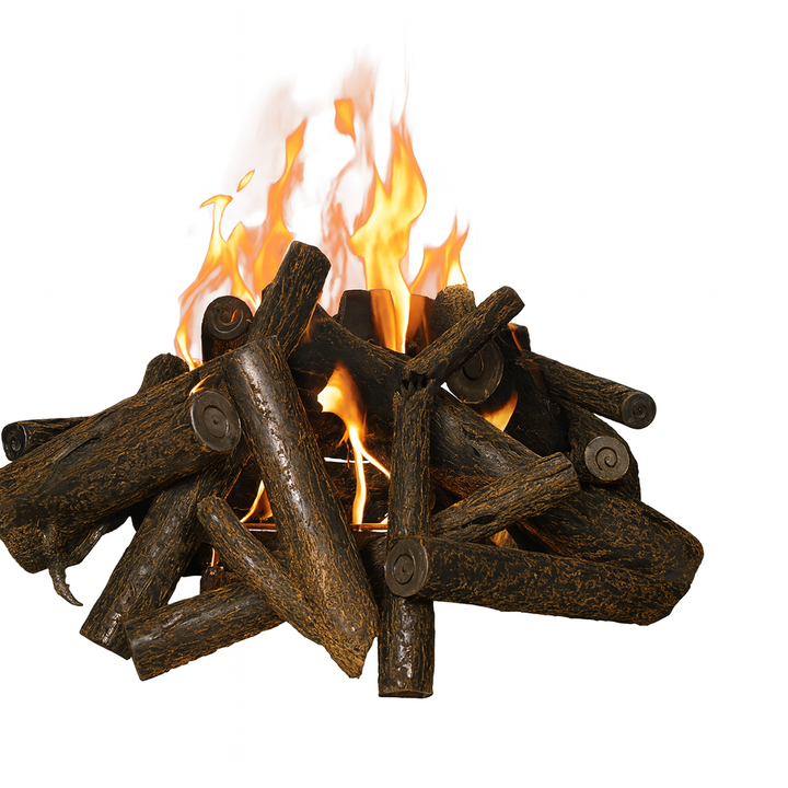 Steel Log Set for Fire Pits – Handcrafted Decorative Gas Logs (18"–36")
